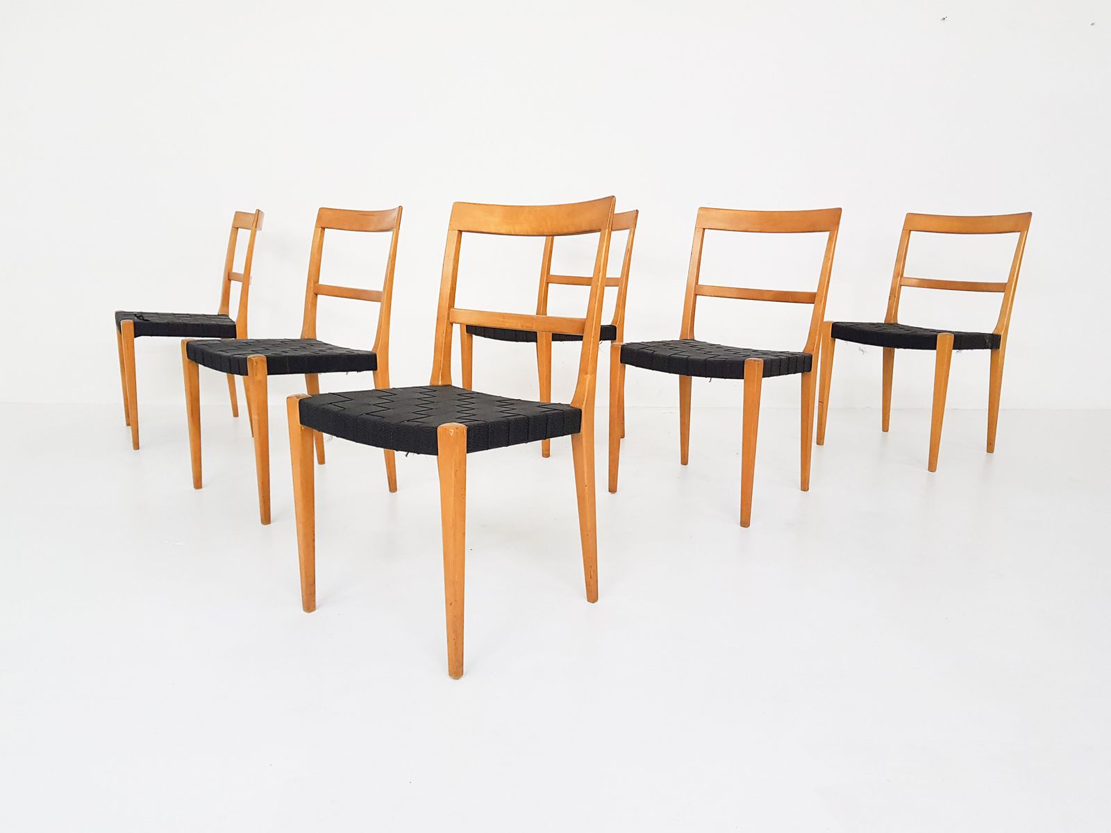 Set Van 6 Vintage Bruno Mathsson Mimat Mi401 Eetkamerstoelen, Zweden 1932 photo furniture