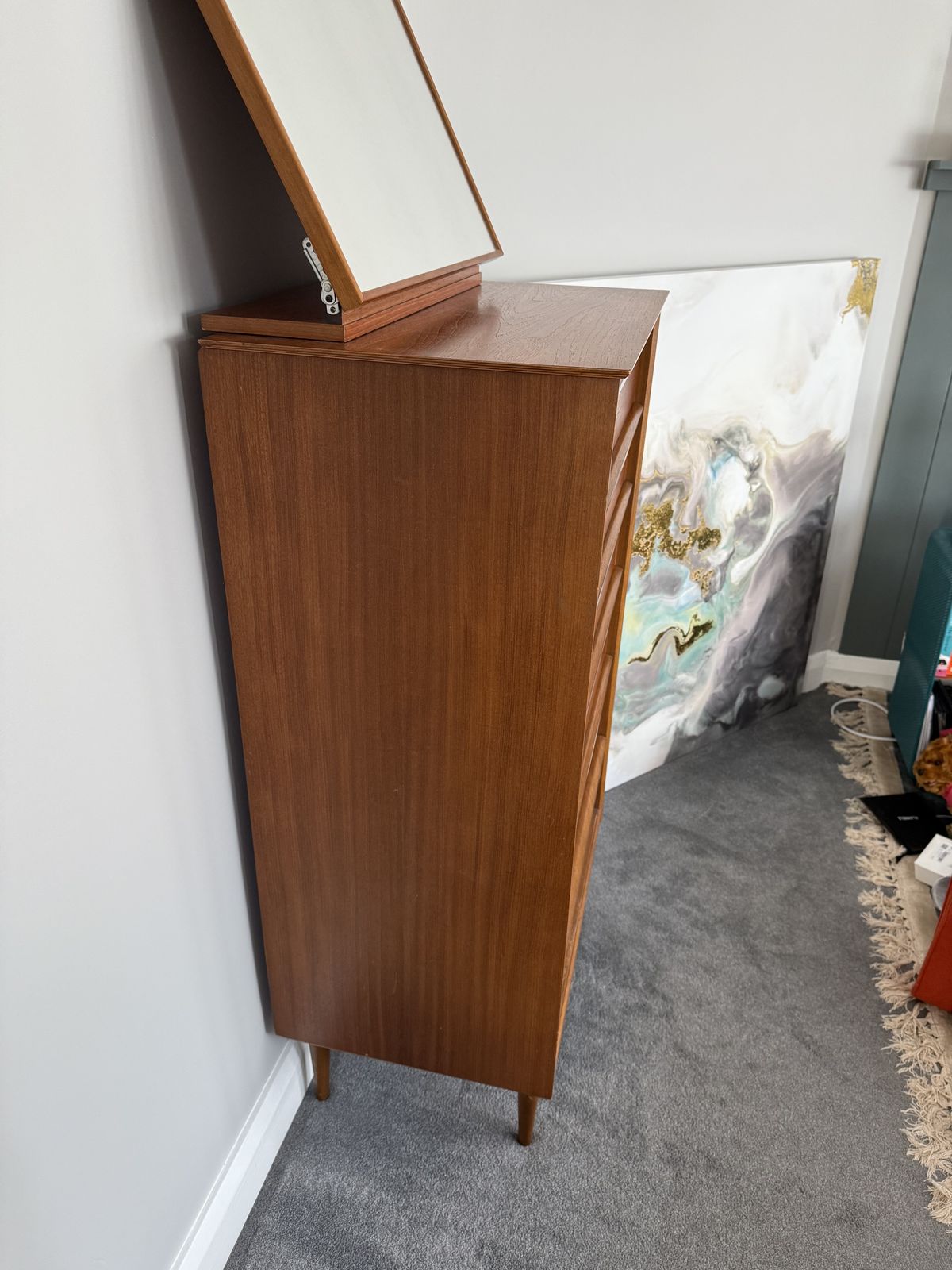 Mid Century Teak Tall Boy photo furniture