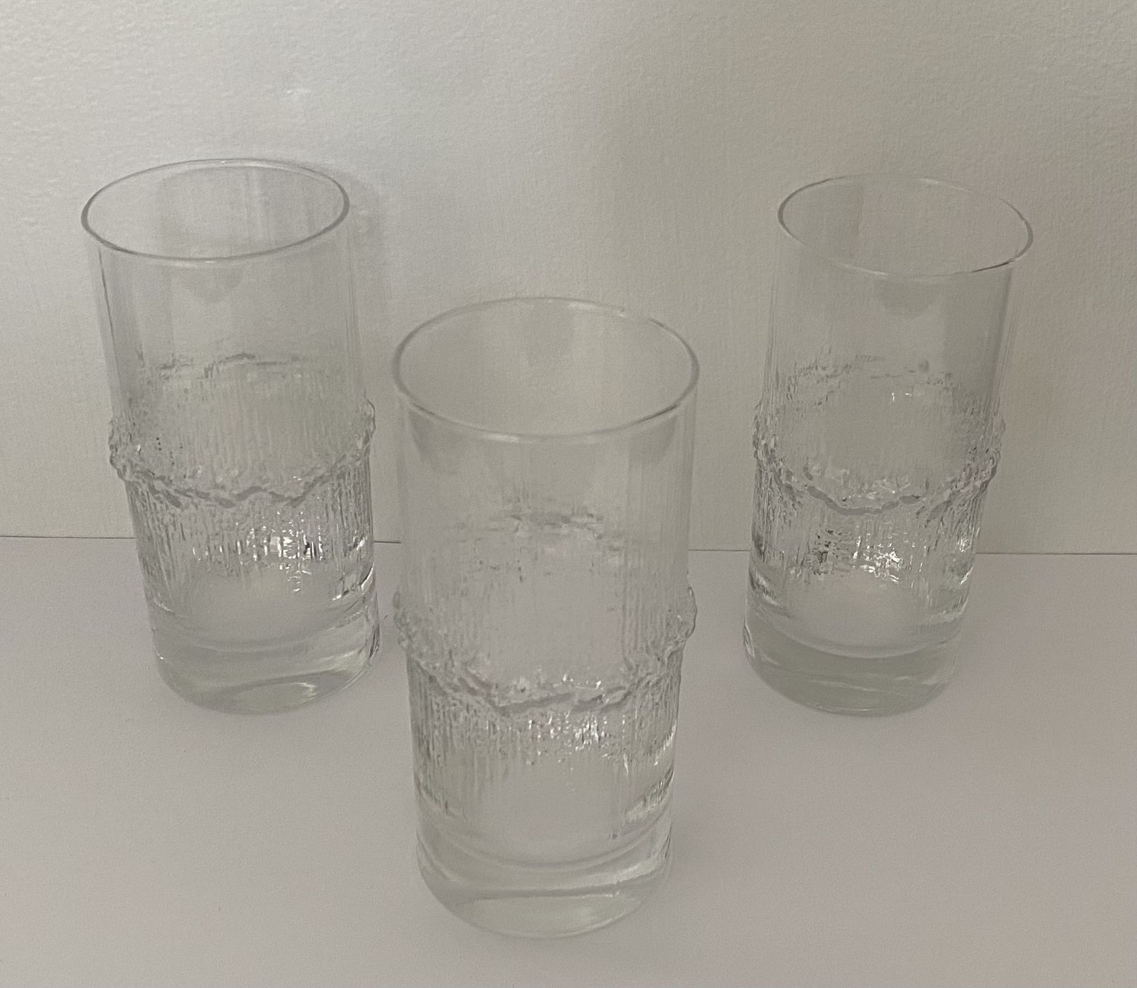 Finnish Art Glass, Iittala, 1970’s, ‘Niva’ Design Range, Liquor/Shot Glasses X3
