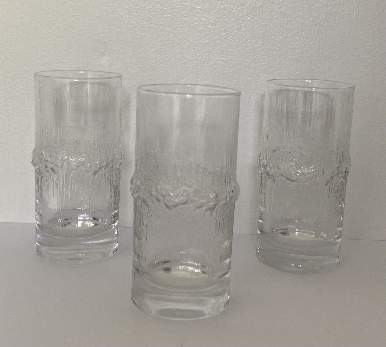 photo buy Finnish Art Glass, Iittala, 1970’s, ‘Niva’ Design Range, Liquor/Shot Glasses X3