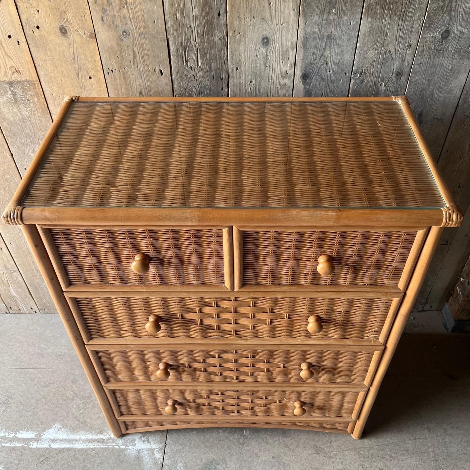 Wicker 5 Drawer Chest Of Drawers photo 825.0