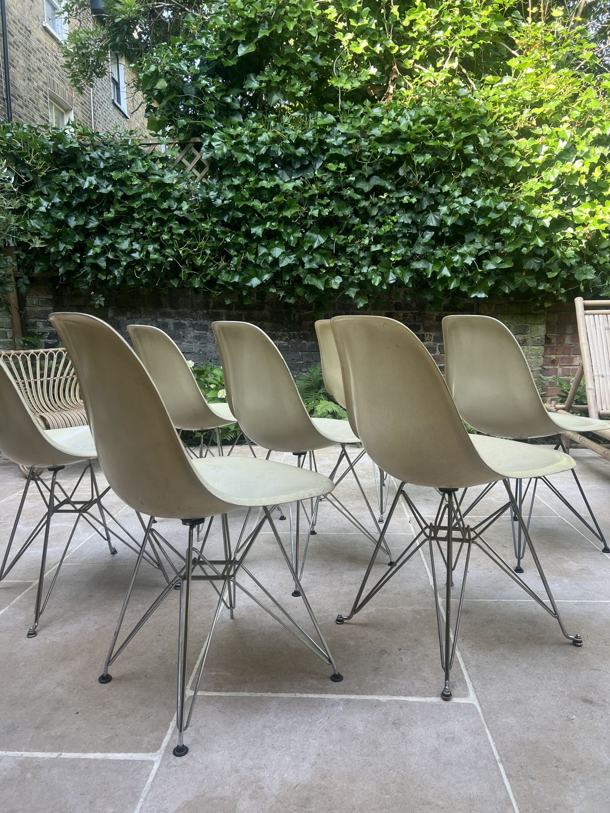 Set Of 7 Herman Miller Eames Dsr Chair Original Fiberglass photo furniture