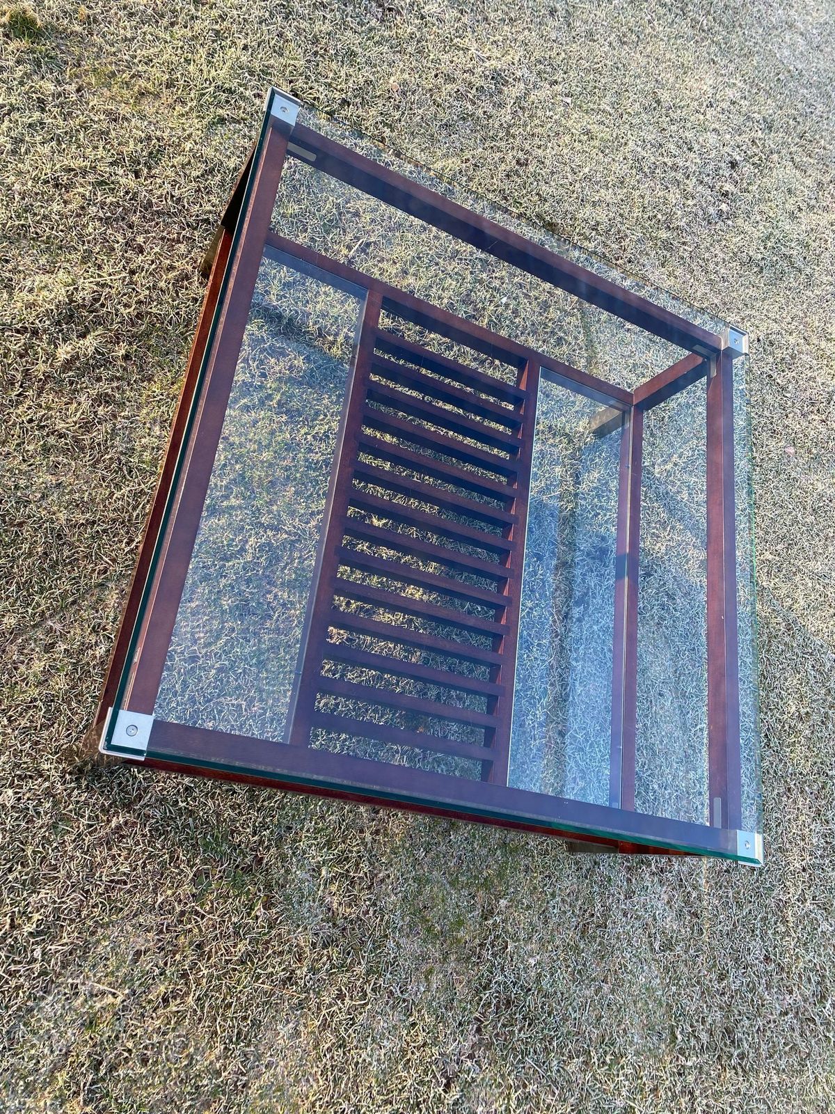 Rare 1980's Pierre Vandel Coffee Table In Solid Walnut And Glass (1 Owner From New And Well Looked After) photo Furniture