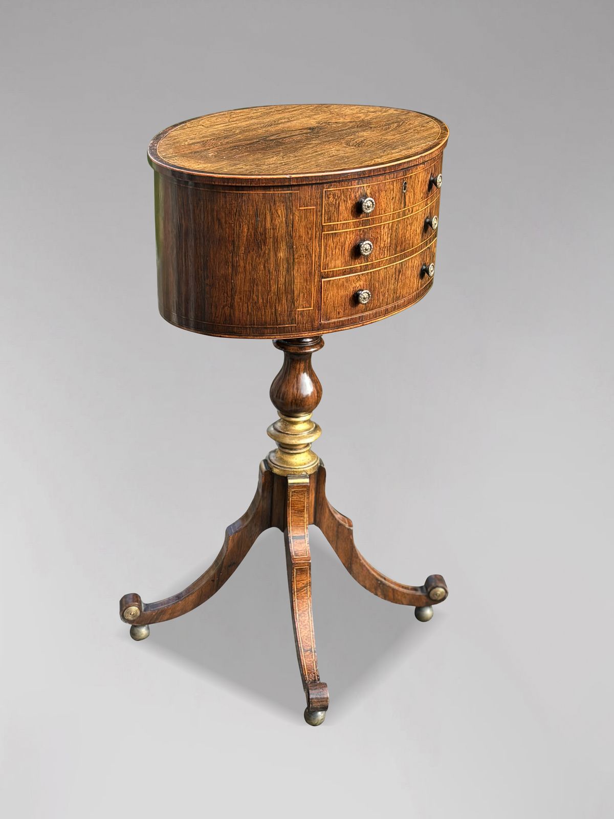 Early 19th Century Regency Period Rosewood & Inlay Work Table photo vinterior