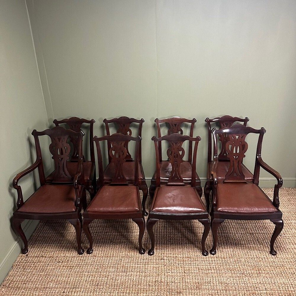 photo vinterior Quality Set Of 8 Antique Victorian Dining Chairs By William Walker & Sons