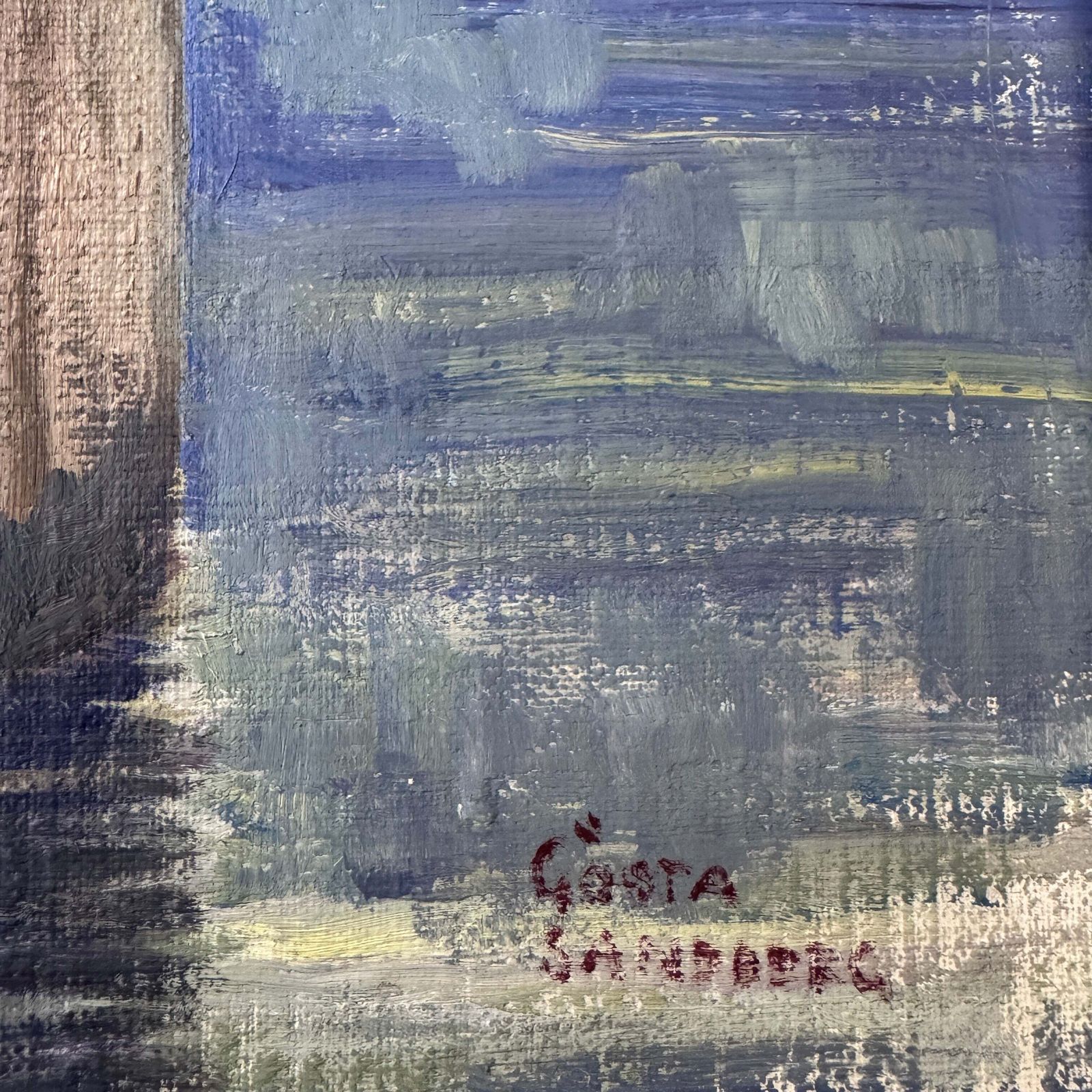 Harbour Pier In Numana, Italy. Vintage Swedish Artist Oil Painting. photo for sale