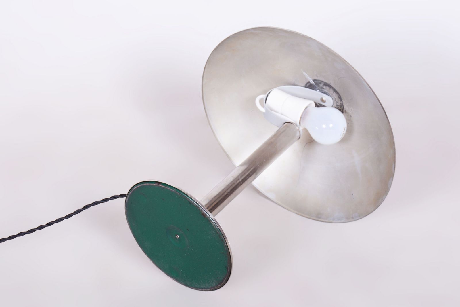 Restored Bauhaus Table Lamp, By Napako, Chrome Plated Steel, Czech, 1930s photo for sale