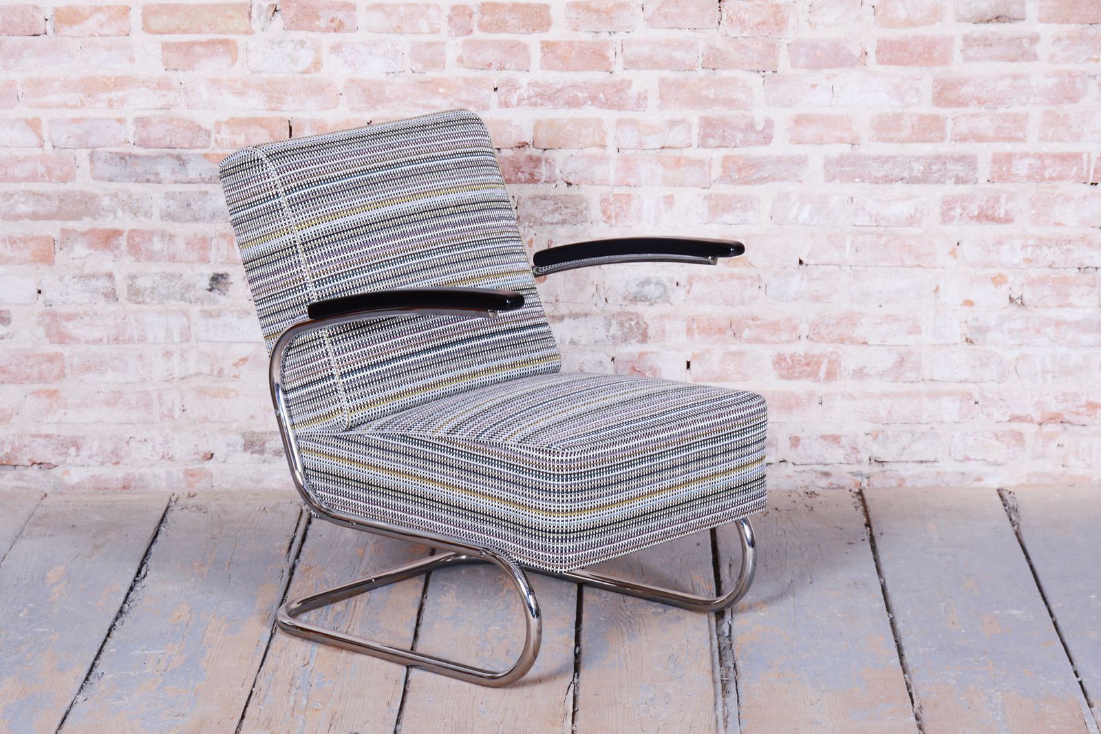Restored Bauhaus Armchair, By W. Gispen, Mücke Melder, Czech, 1930s photo for sale