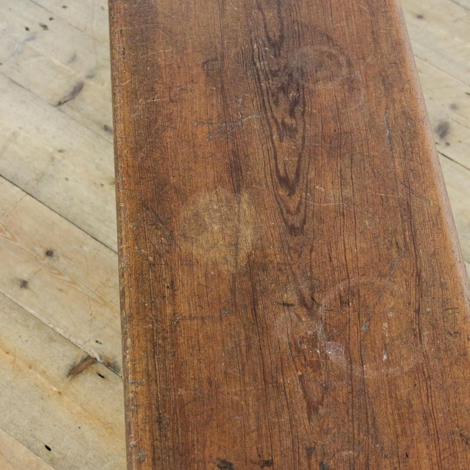Antique Pine Flip Over Railway Bench | Antique Furniture | Antique Bench | Antique Pitch Pine Bench (M 5890) photo vintage