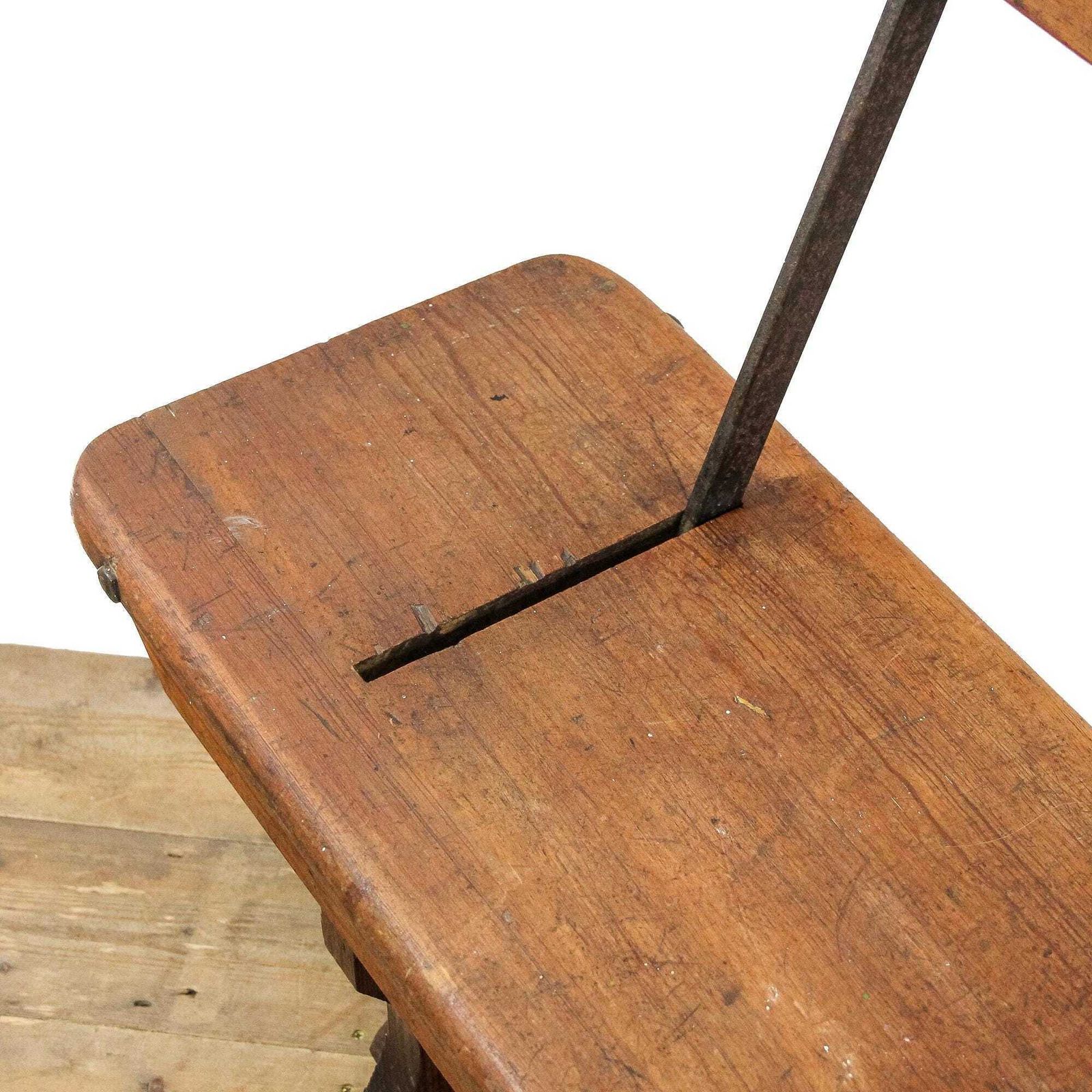 photo furniture Antique Pine Flip Over Railway Bench | Antique Furniture | Antique Bench | Antique Pitch Pine Bench (M 5890)