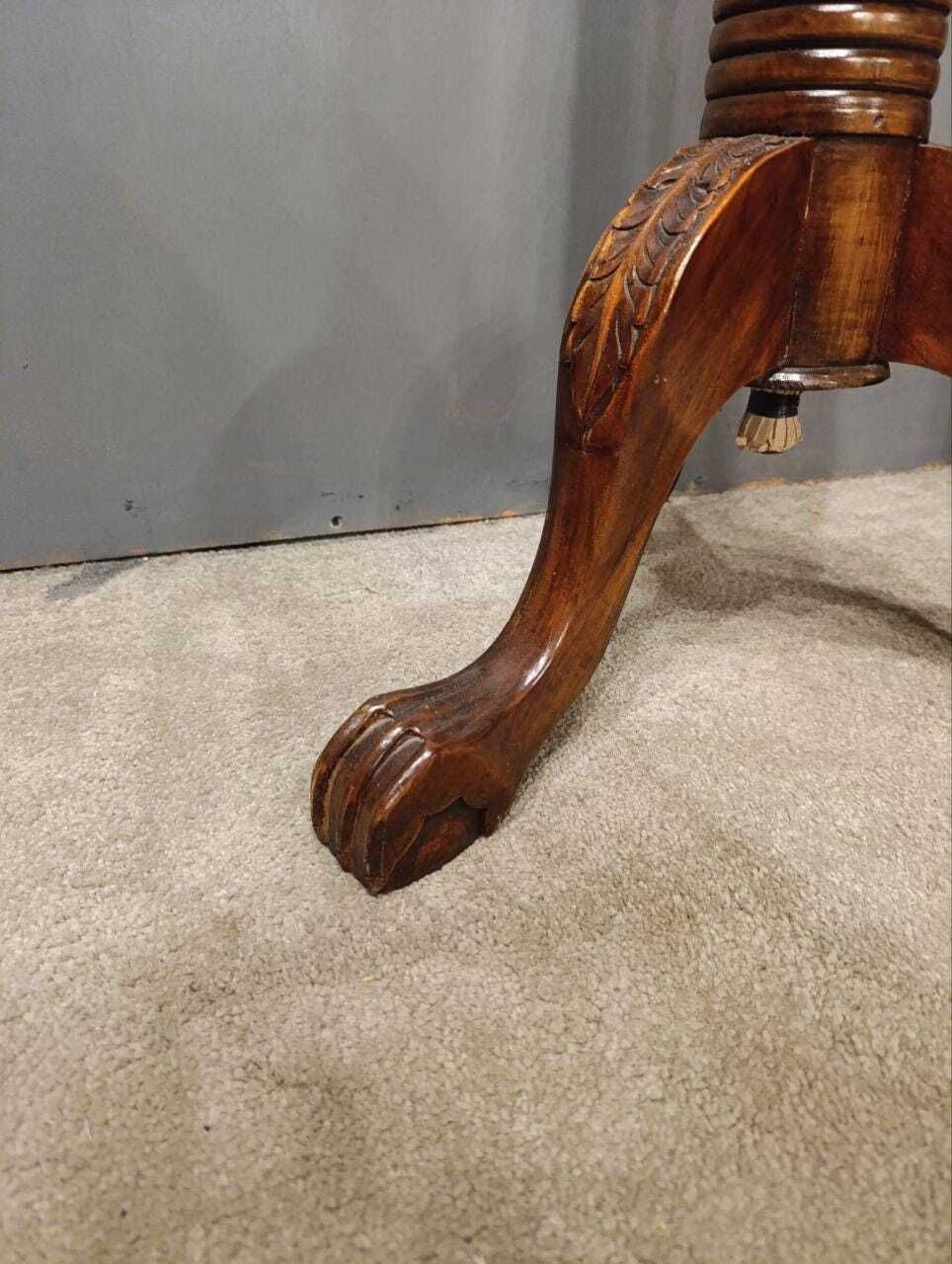 Vintage Hand Carved Fruitwood Vine Display Stand   Claw & Ball Feet photo Home Decor