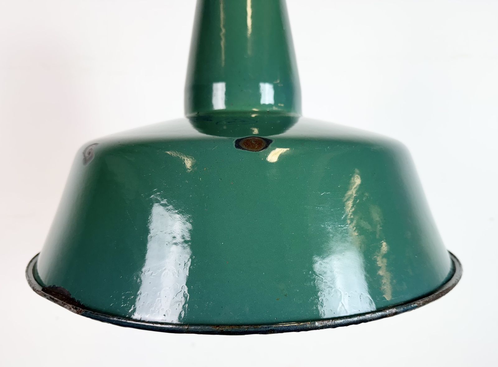 photo furniture Large Industrial Green Enamel Factory Pendant Lamp, 1960s