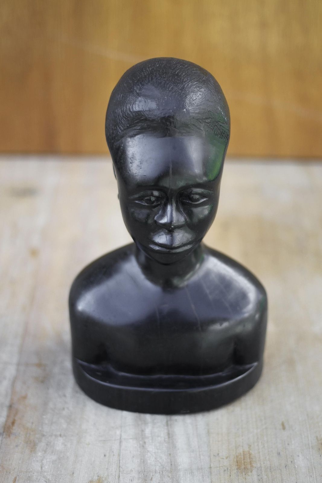Ethnic Wood Sculpture, Carved Wooden Man Bust, Interior Decoration, Hat Rack, Bust, African Art, 40's photo furniture