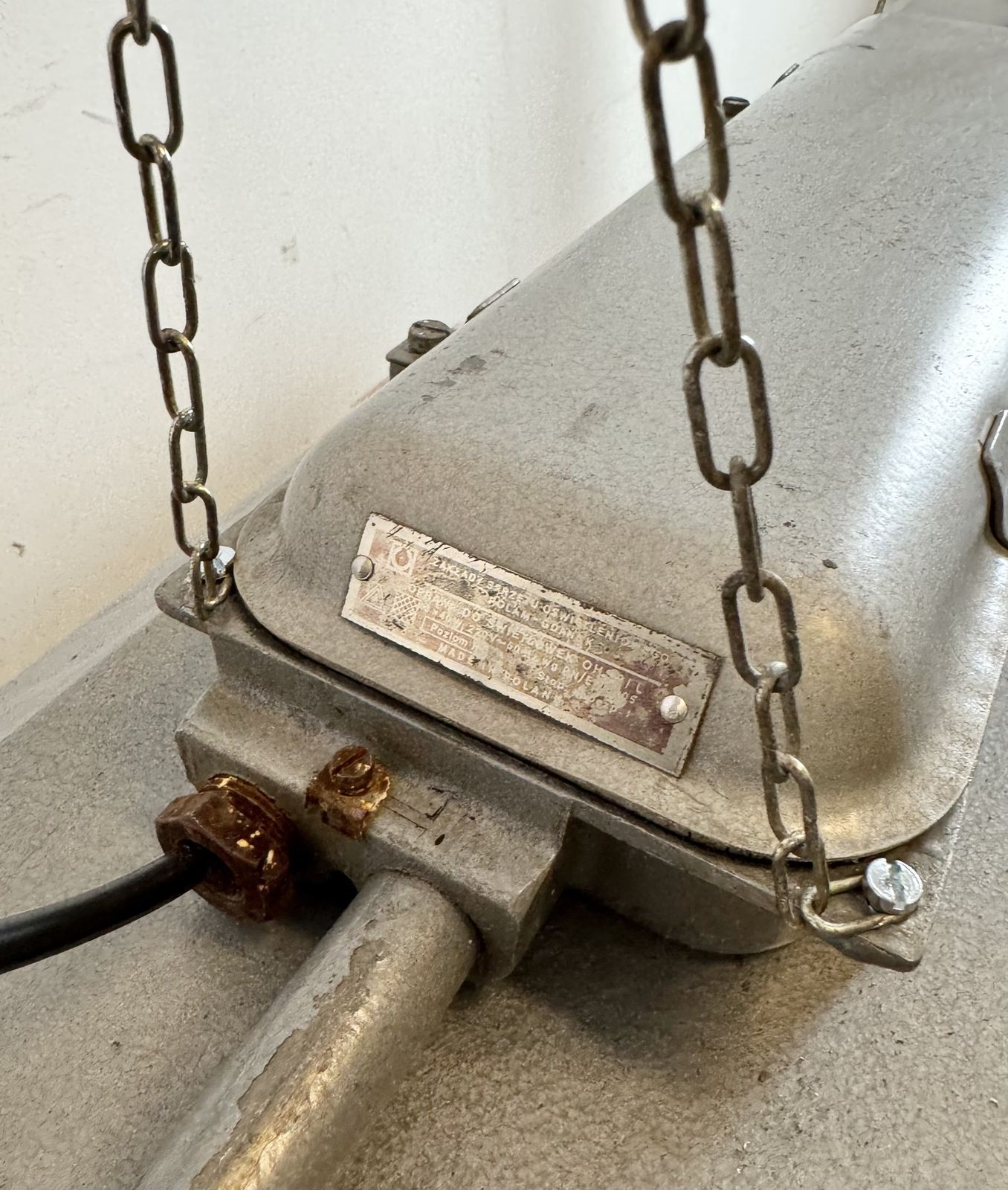 379.0 Grey Industrial Hanging Tube Light From Polam Gdansk, 1970s photo