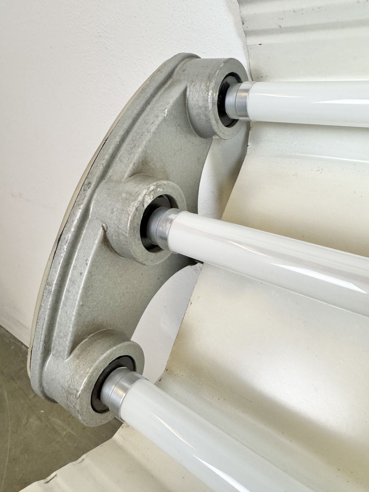 photo buy Grey Industrial Hanging Tube Light From Polam Gdansk, 1970s