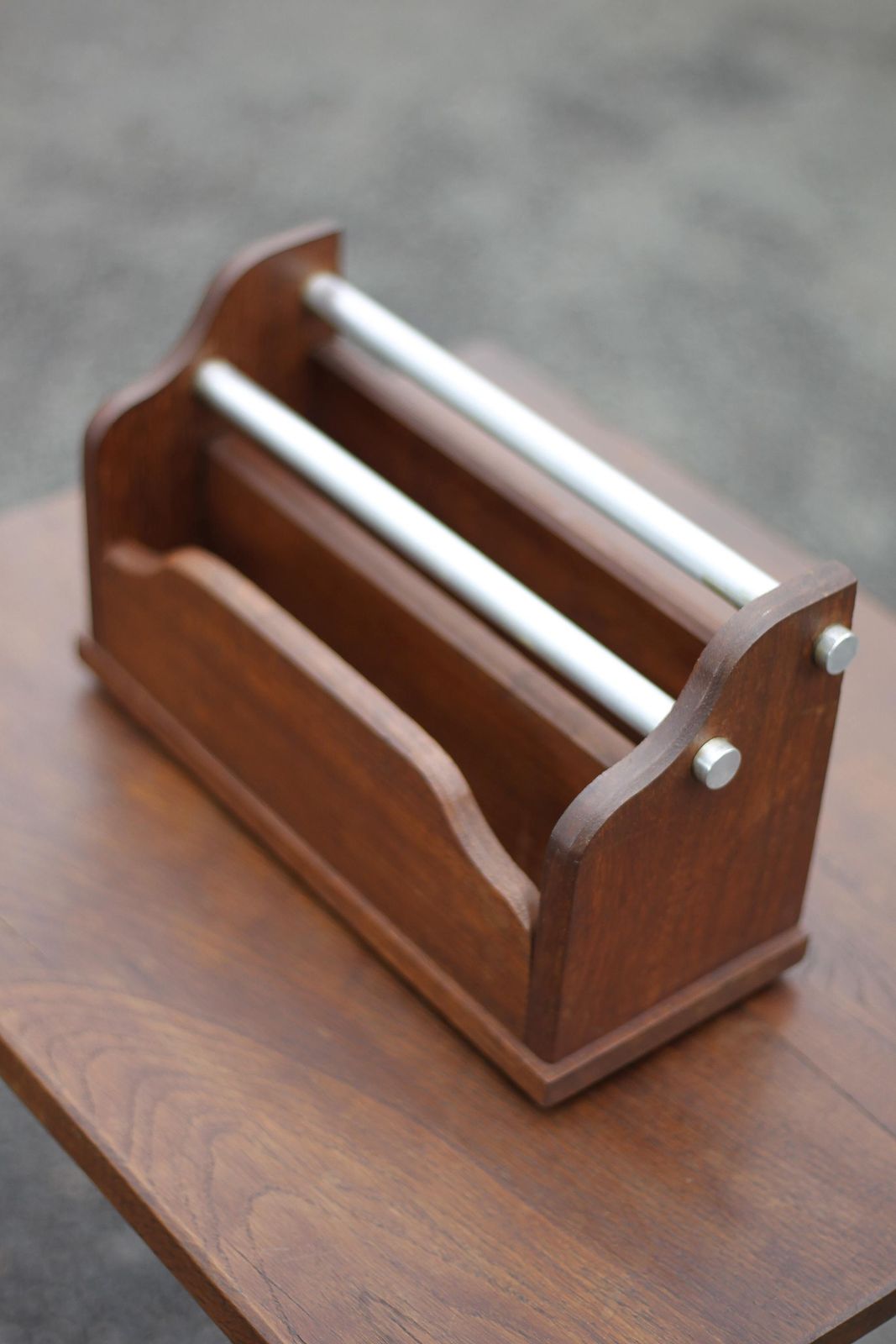 Art Deco Wooden Letter Rack, Mail Holder, Document, Storage, Office, Organizer, Letter Holder, Letter Rack, 30's photo vintage