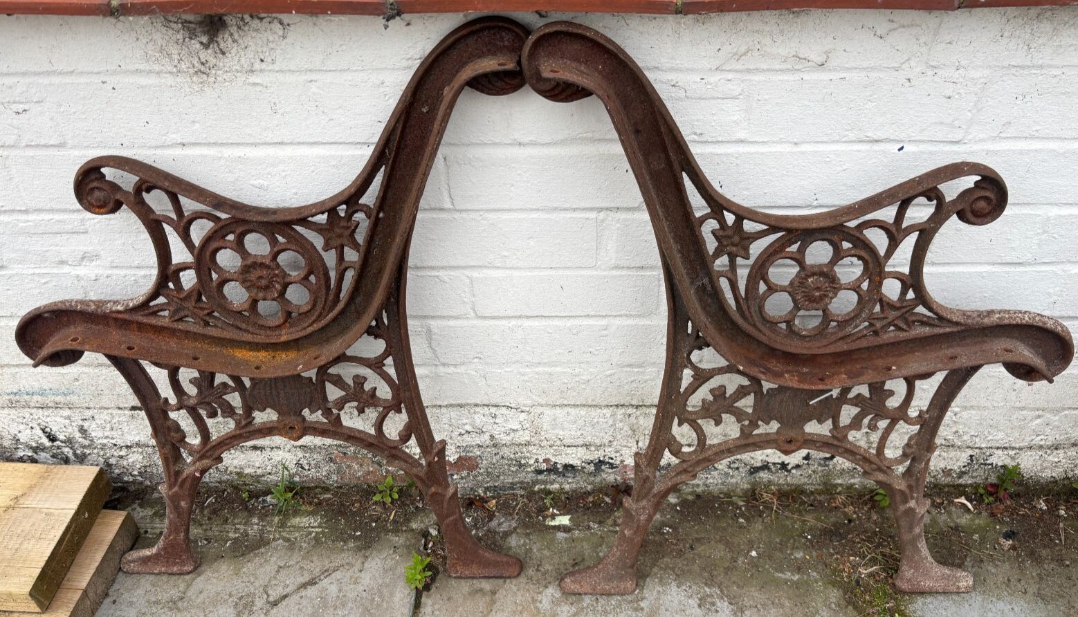 Vintage Cast Iron Bench Ends