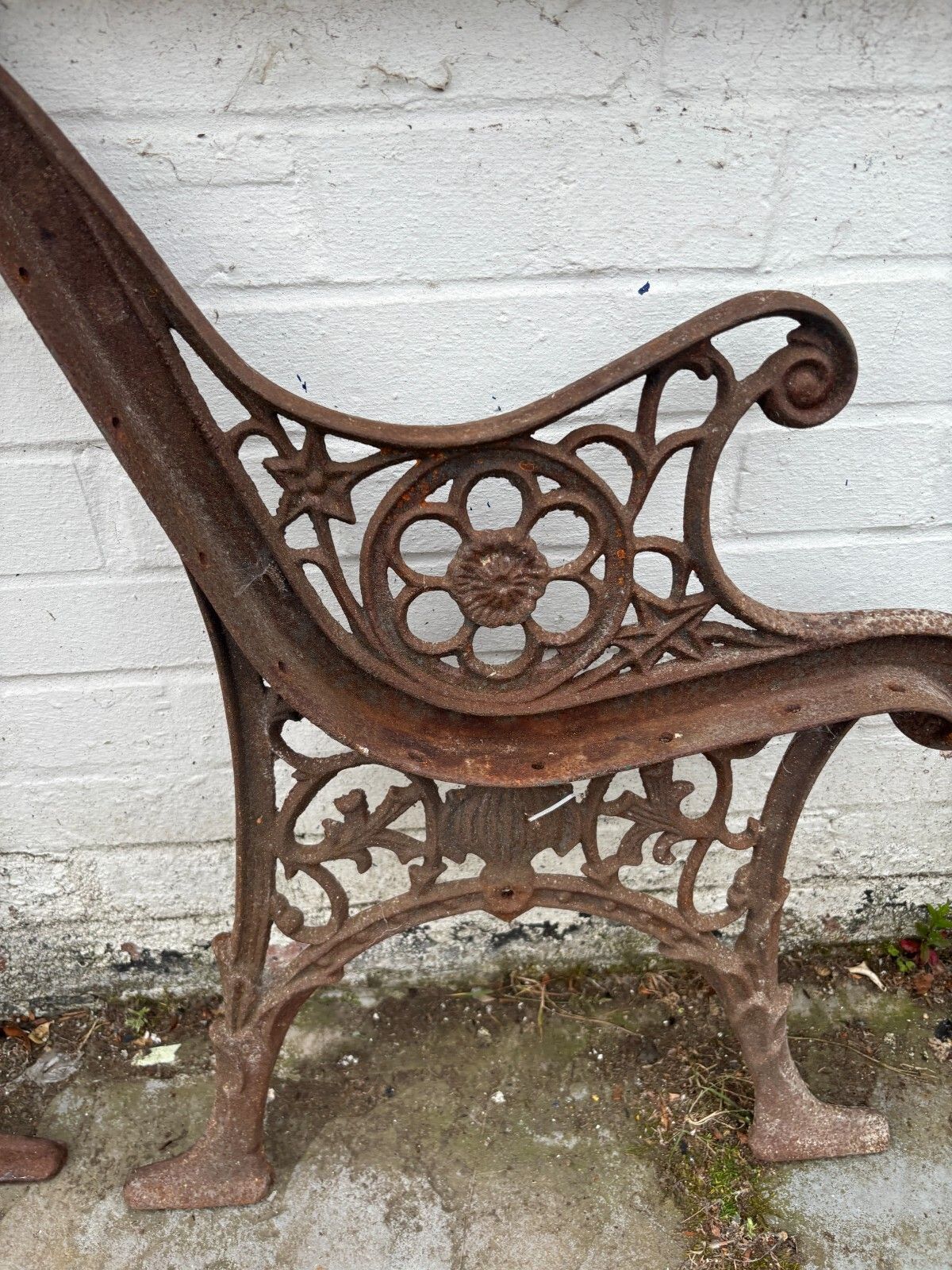 Vintage Cast Iron Bench Ends photo vintage