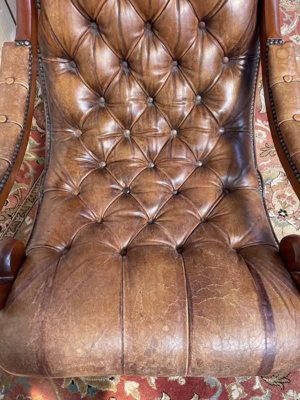 Rocking Chair Chesterfileld En Cuir photo 580.0
