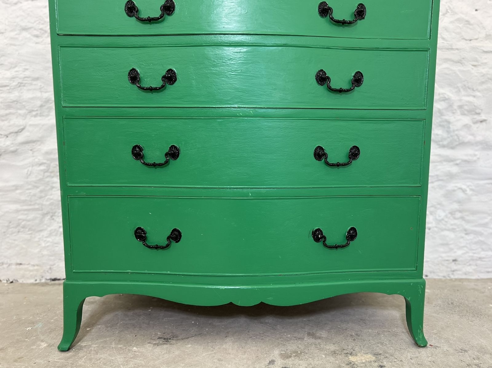 photo furniture Vintage Emerald Green Shabby Chic Painted Chest Of Drawers 1940s 1950s