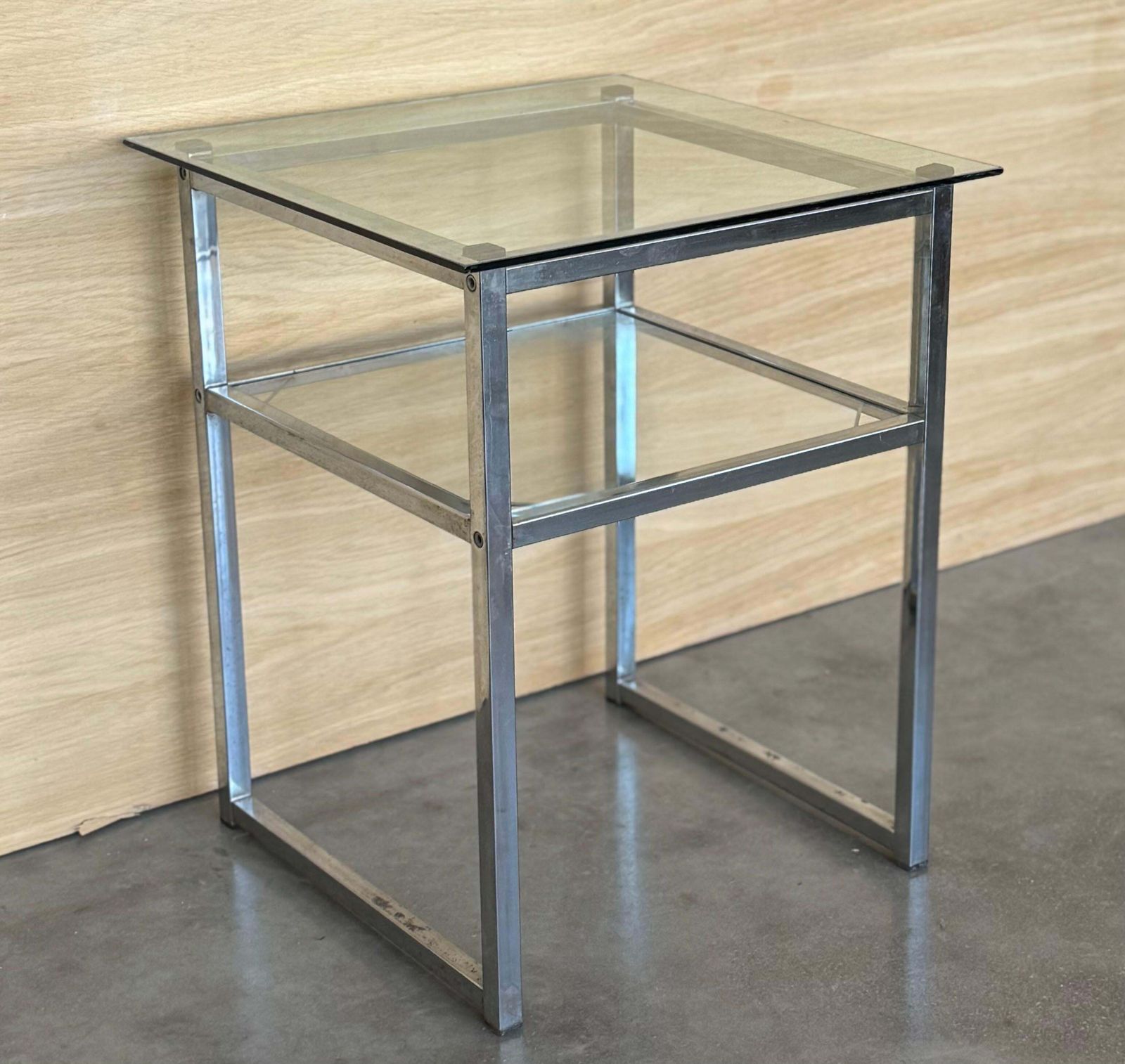 Paire de tables d'appoint italiennes mid-century modern en chrome, vers 1970 photo 1094.0