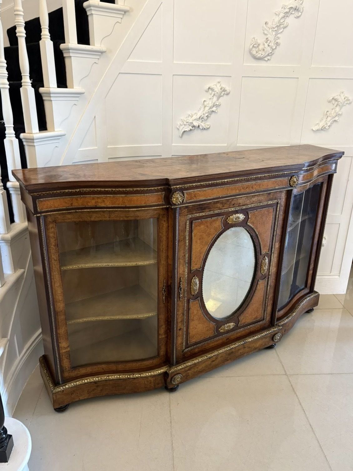Outstanding Quality Antique 19th Century Burr Walnut Ormolu Mounted Credenza photo vintage