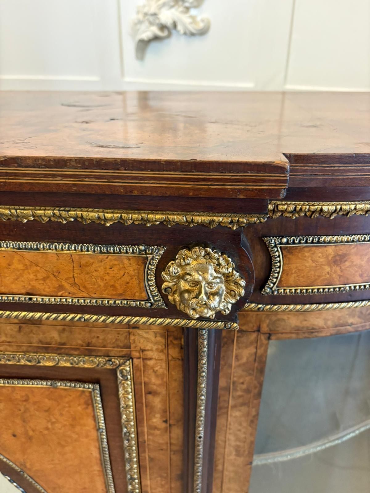 photo buy Outstanding Quality Antique 19th Century Burr Walnut Ormolu Mounted Credenza