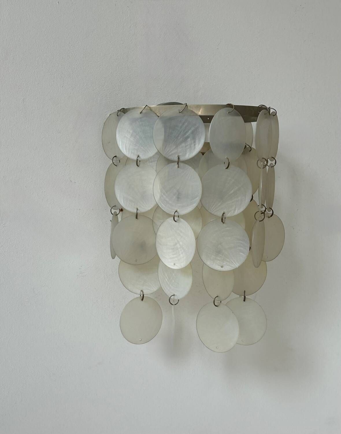 Pair Of Vintage Mother Of Pearl And Metal Wall Lights, France 1950s photo 598.0