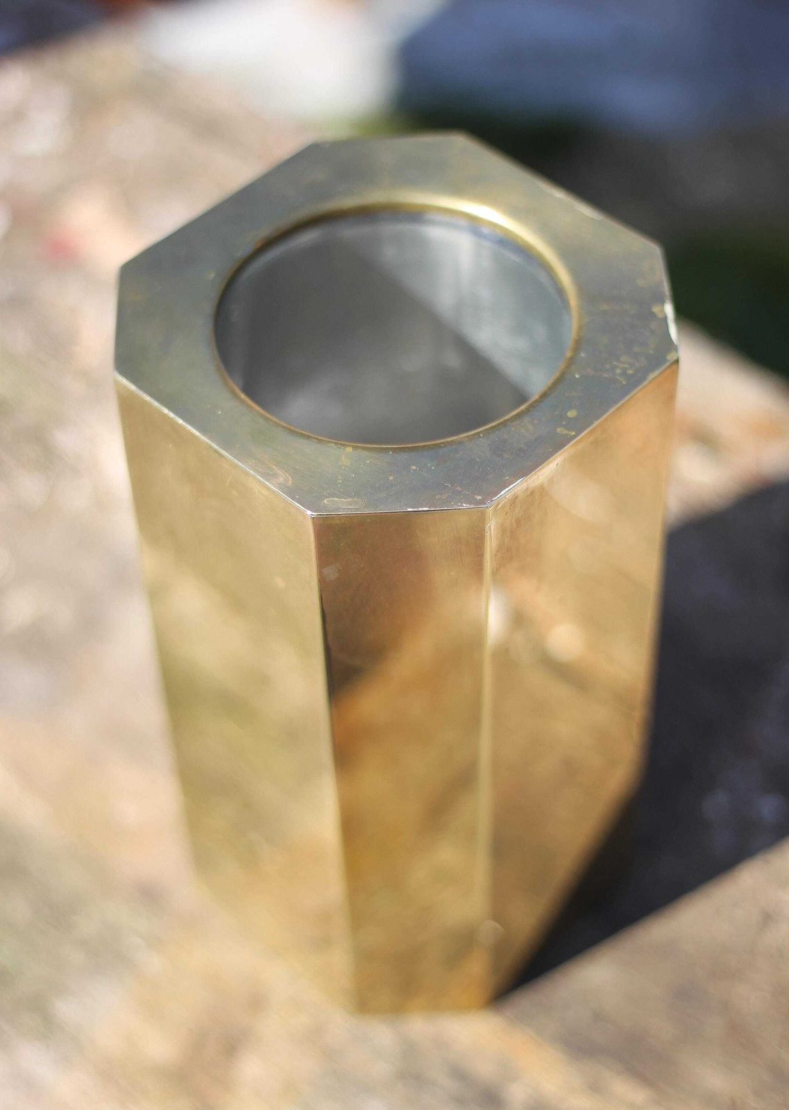 Vintage Bucket, Brass Bottle Bucket, Cooler, Brass Bucket, Bar, Modernist, Brass Icebucket, Barware photo 186.0