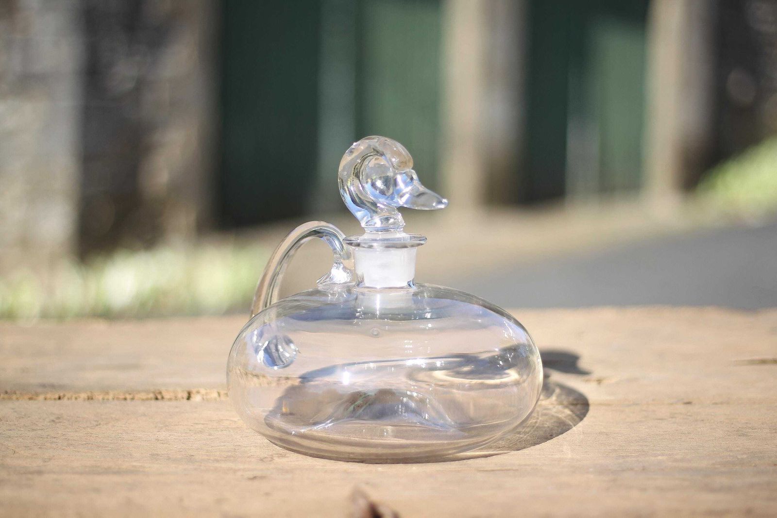 Vintage Carafe, Duck Stopper Glass Carafe, Wine Carafe, Decanter, Jug, Pitcher, Collection, Bar Decor, Barware, Pitcher, Jug photo furniture