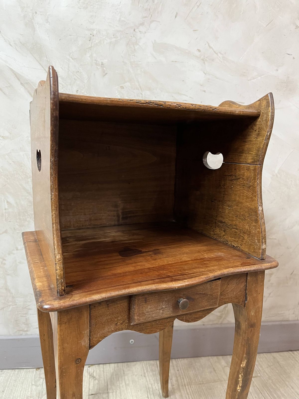 photo furniture Small Louis XV Wooden Bedside Table In Country Style