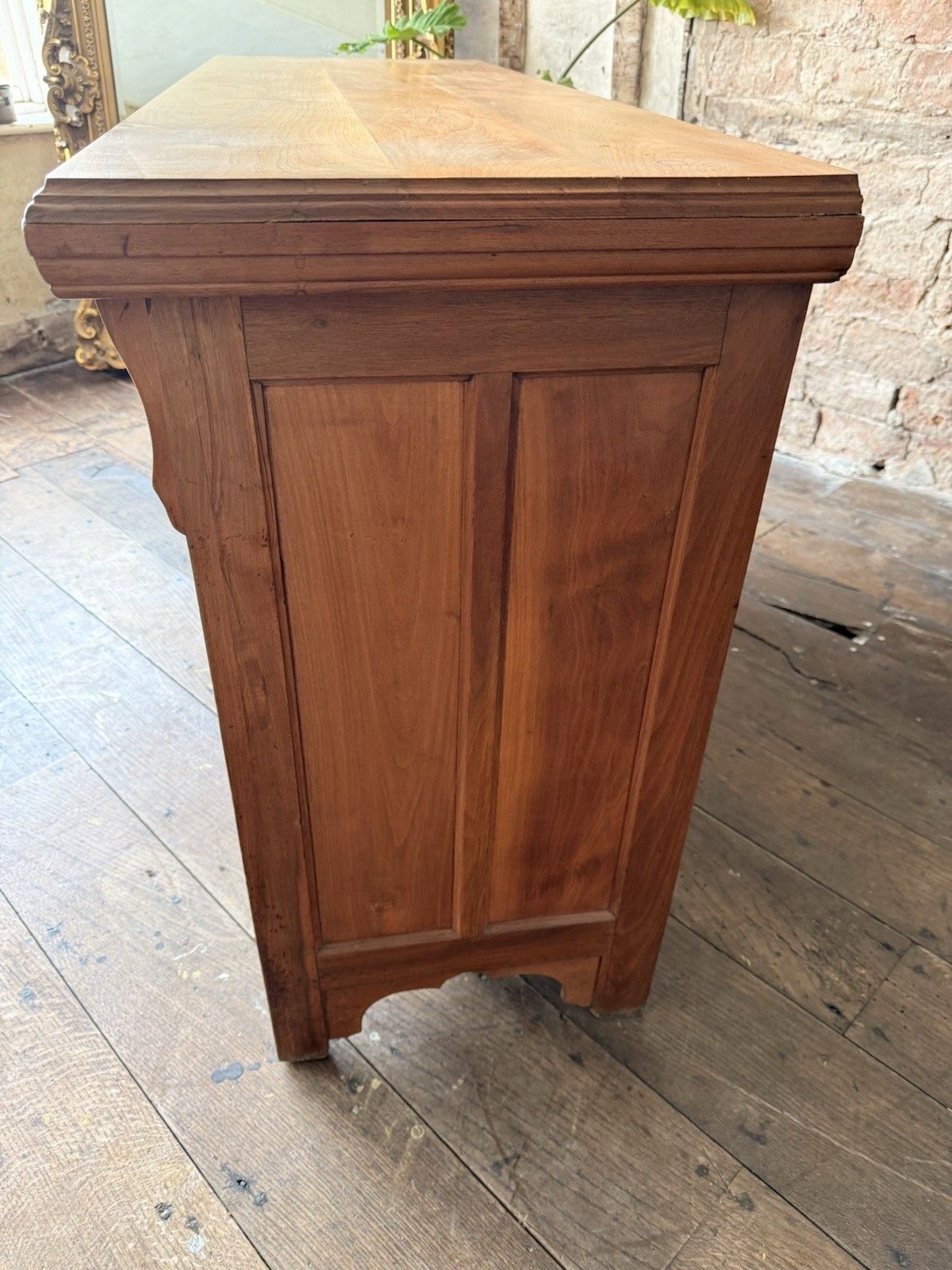 photo furniture Original Heavy Antique Walnut Rustic Large Carved  Dresser Sideboard Circa 1800s