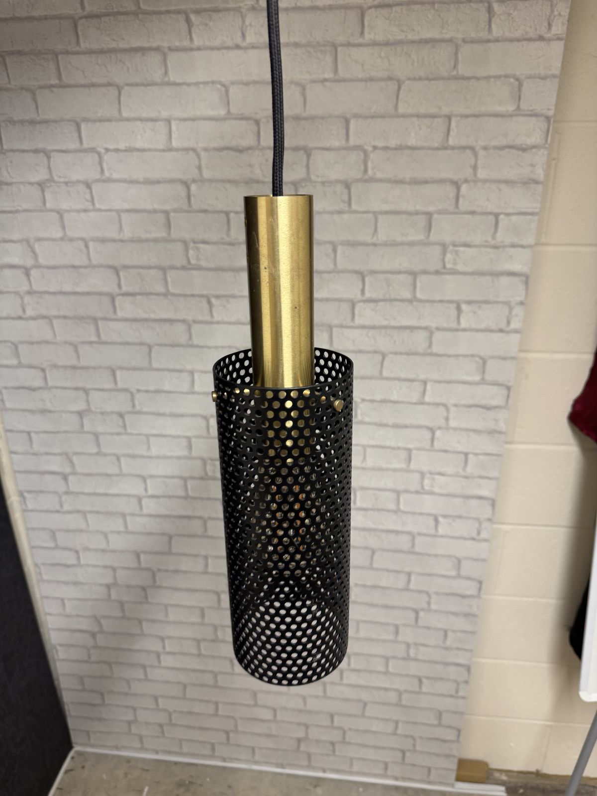 Reclaimed Lighting: Black Cylindrical Cage Pendant (Quantity 6x)