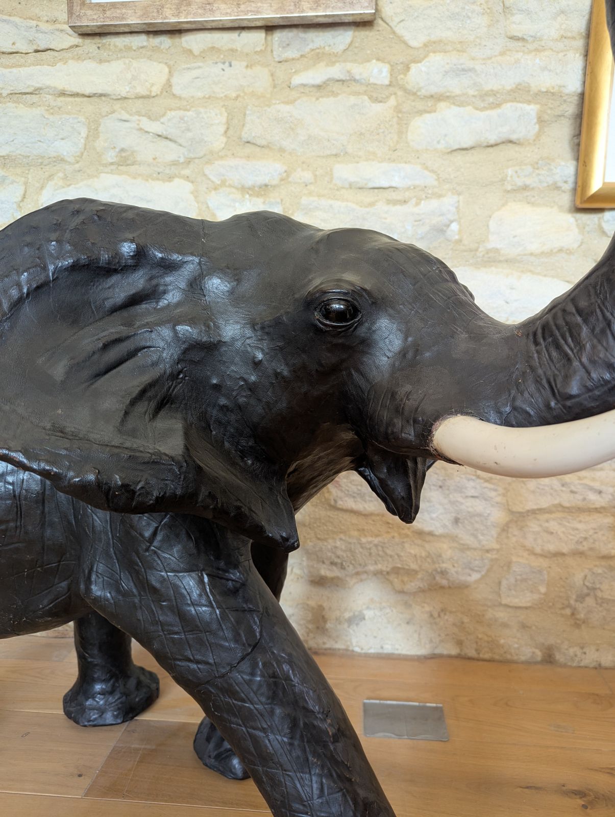 Large Mid Century Leather Elephant   Liberty Of London/Omersa   135x103cm photo for sale