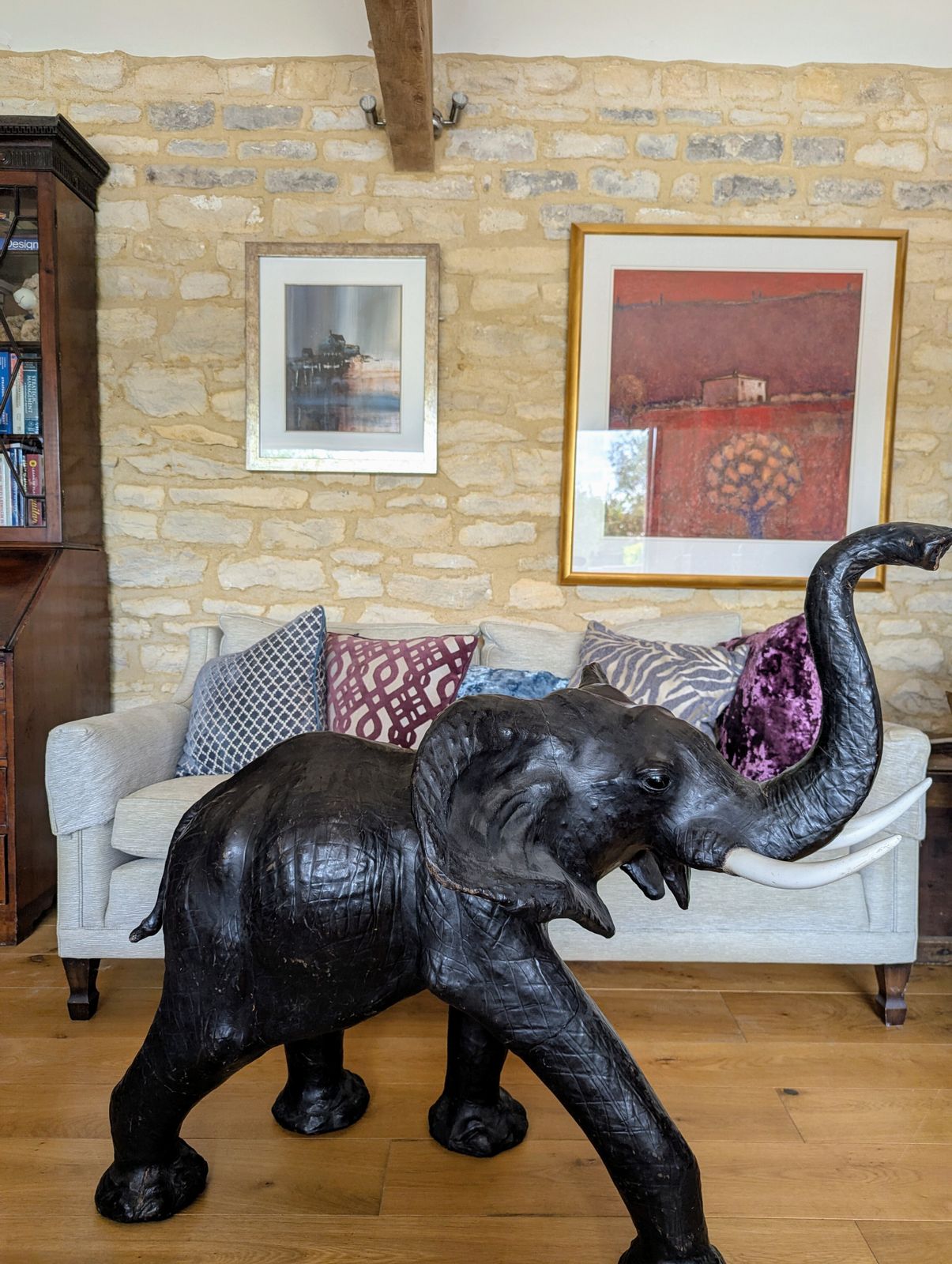 Large Mid Century Leather Elephant   Liberty Of London/Omersa   135x103cm photo buy