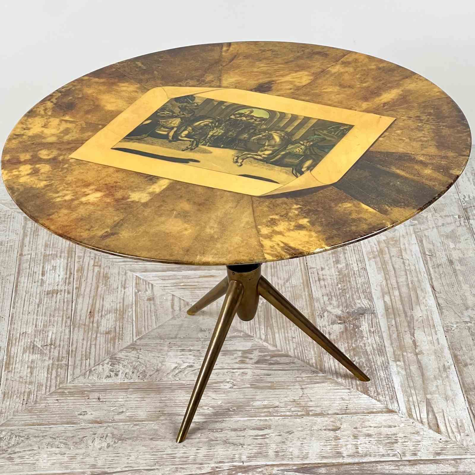 Italian Lacquered Goatskin Trompe L'oeil Table Attributed To Aldo Tura photo Furniture