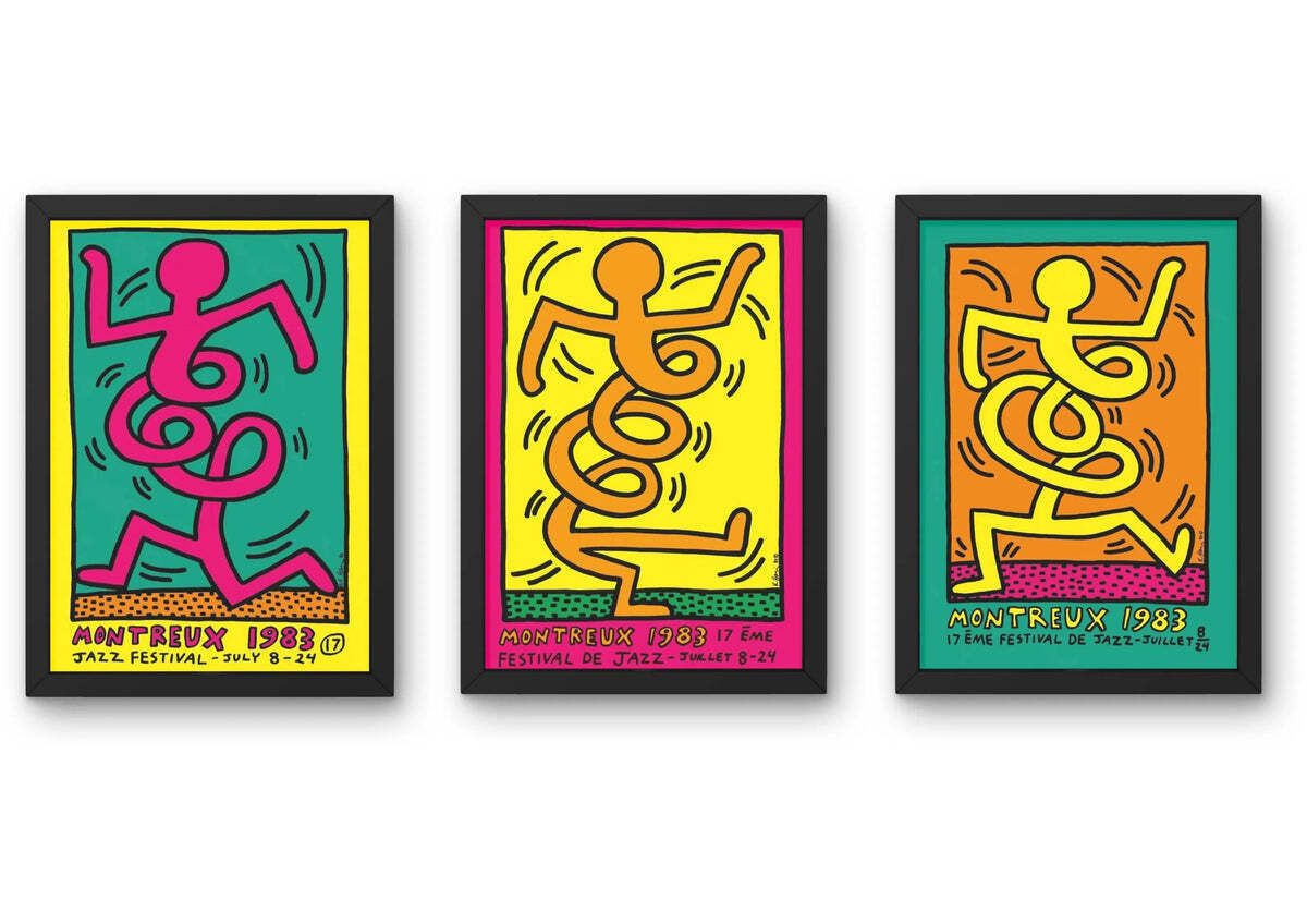 Keith Haring, Montreux Jazz Festival, 1983 (Set Of Three) (Framed)