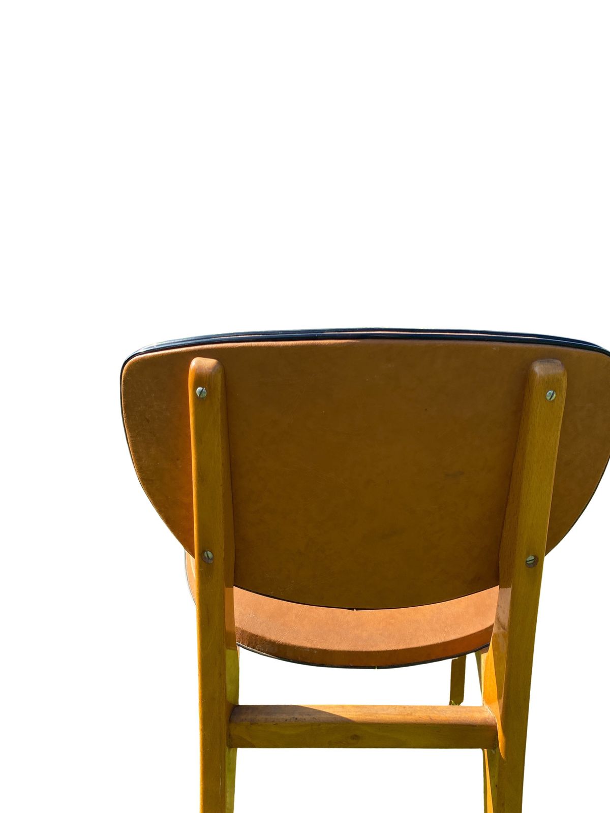 Pair Of Scandinavian Wood And Leather Chairs, Circa 1960 photo 250.0