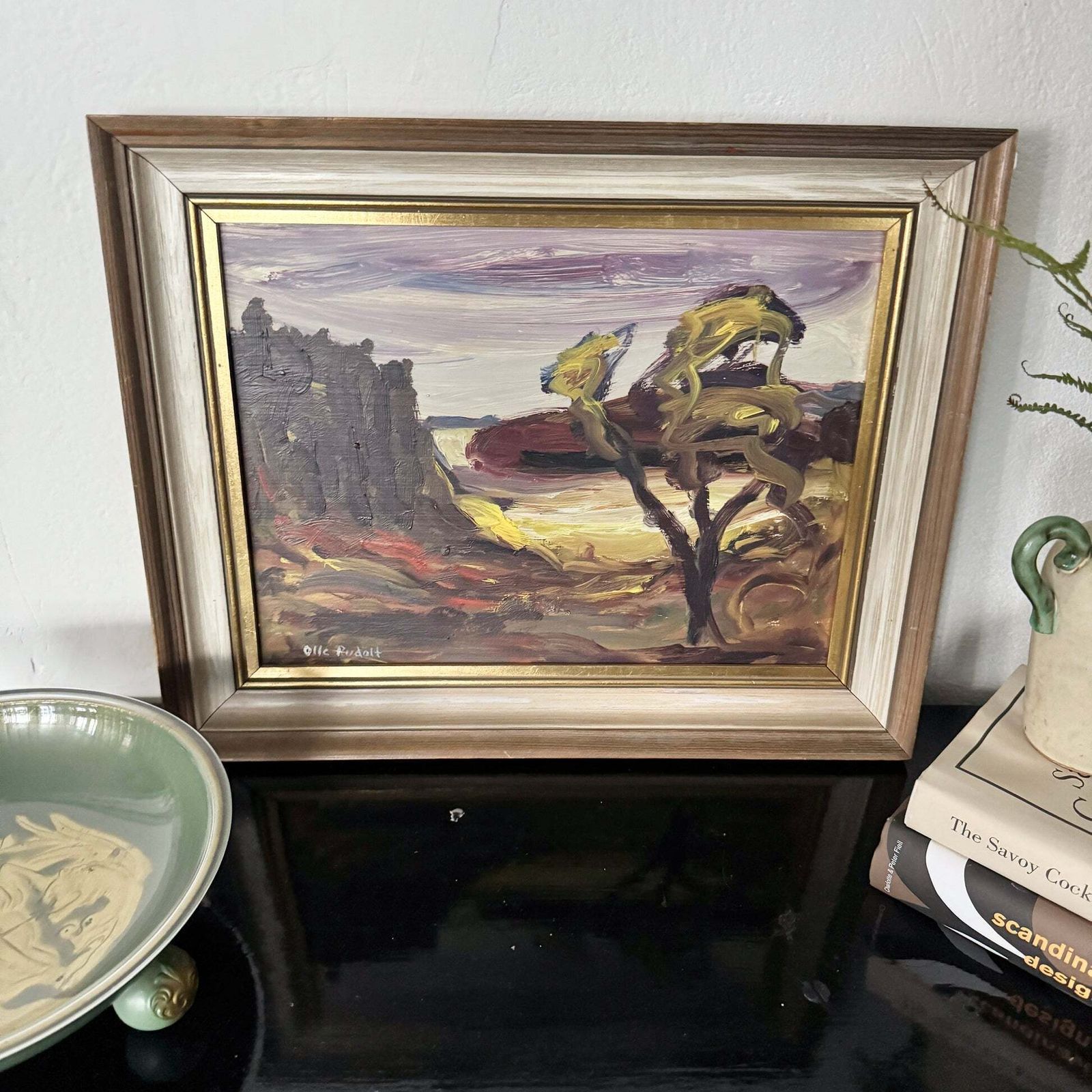 Tisselskog Vintage Swedish Oil Painting photo furniture
