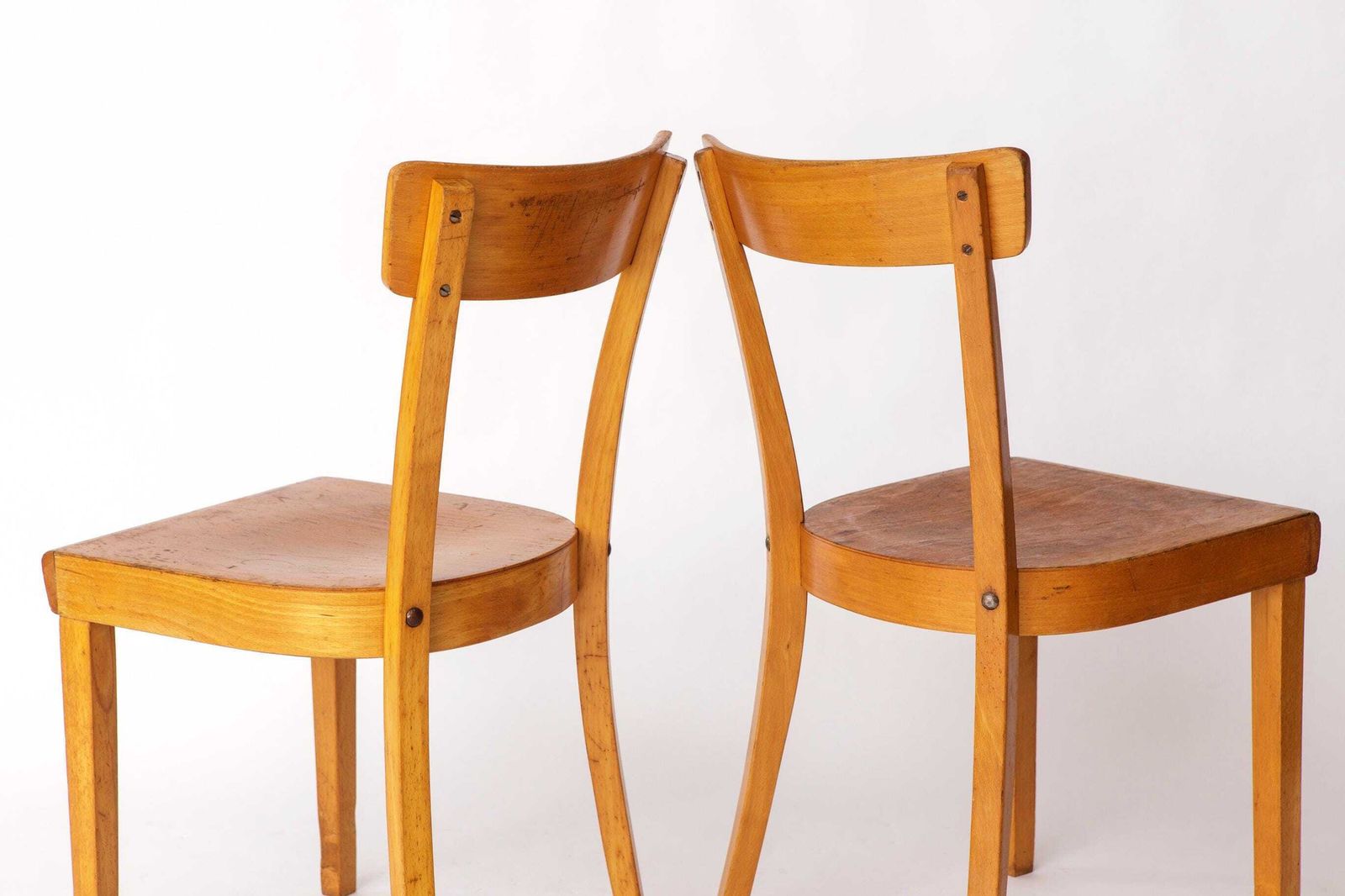 Pair Of 1950s Frankfurt Dining Chairs, Germany – Refurbished Beechwood Classics photo 348.0