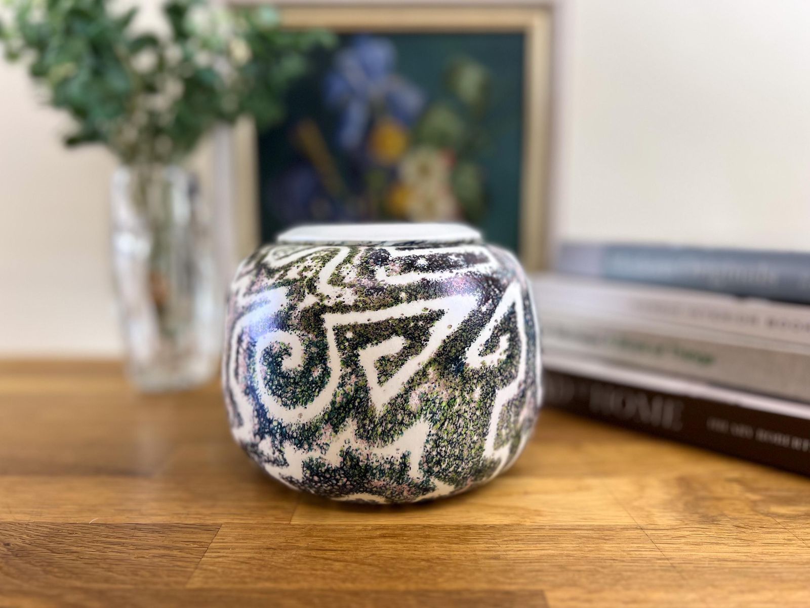 Rare Isle Of Wight Glass Vase   Rhythm 'N Blues Design By Timothy Harris   Vintage 90s Glass photo Home Decor