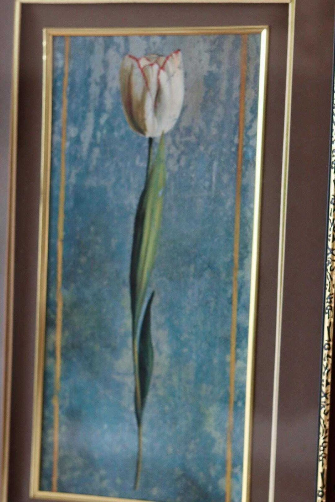 photo furniture Mid Century Original Swedish  "Trio Of Flower Prints" –  Vintage & Framed, 34 X 54.5 Cm / 13.4 X 21.5 In