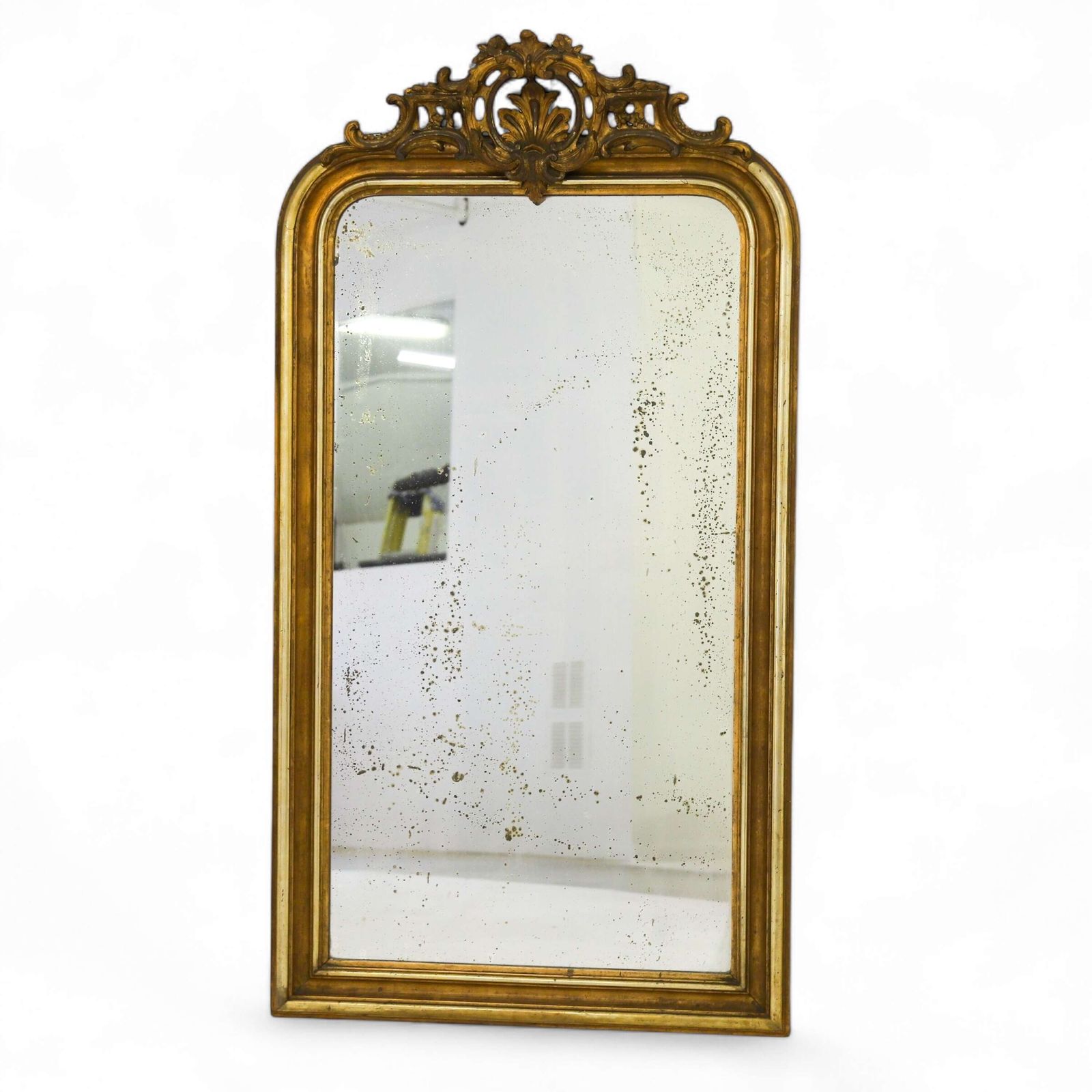 Elegant Louis Philippe Gilt Mirror  Timeless French Overmantle Accent photo furniture