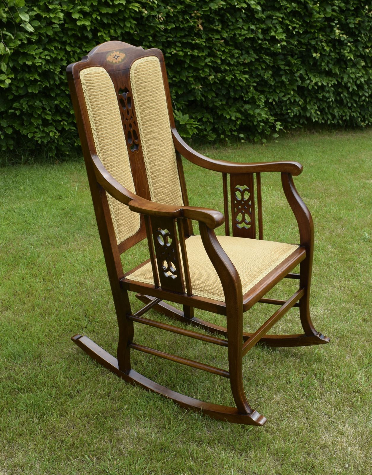 photo vinterior Edwardian Mahogany Inlaid Rocking Chair