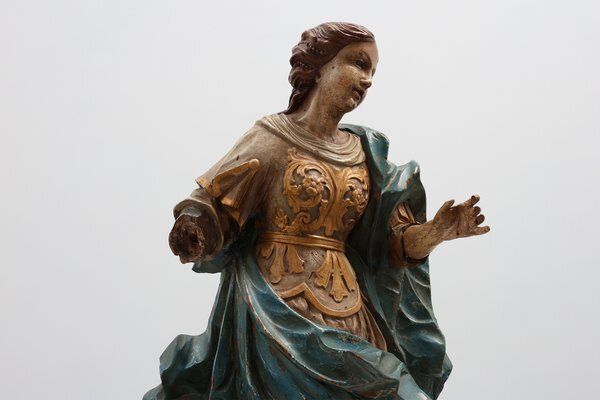 18th Century French Religious Statue Of The Virgin Mary On A Cloud photo 3080.0
