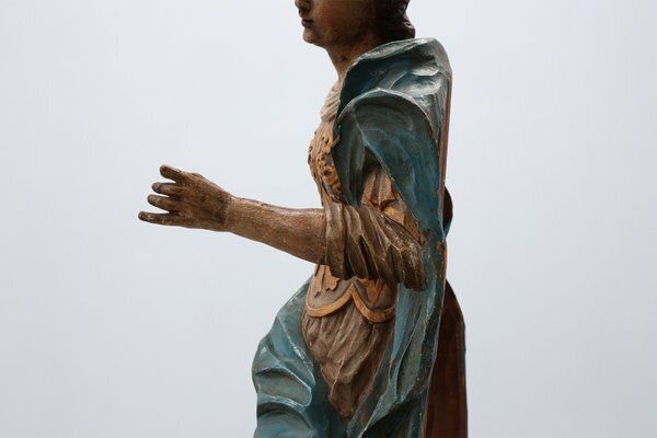photo vinterior 18th Century French Religious Statue Of The Virgin Mary On A Cloud