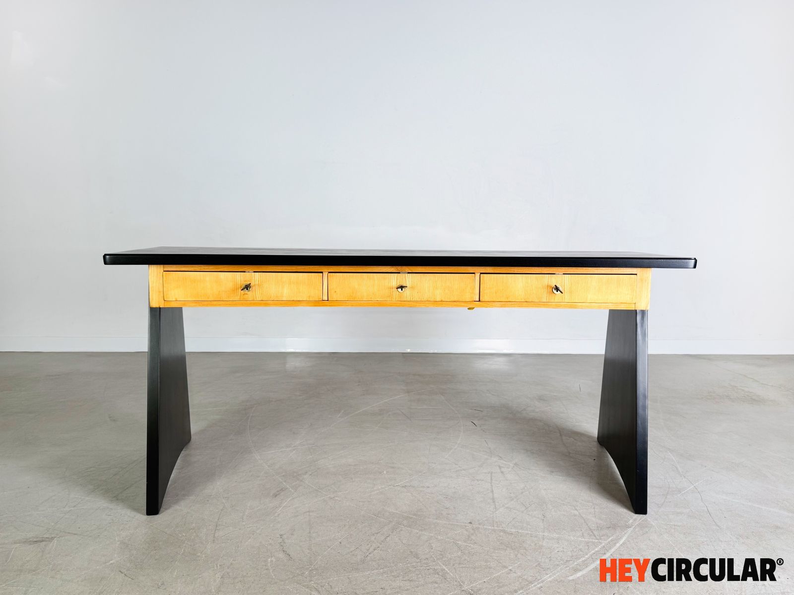 Erich Stratmann Chef Desk Elm Wood 1950 photo Furniture