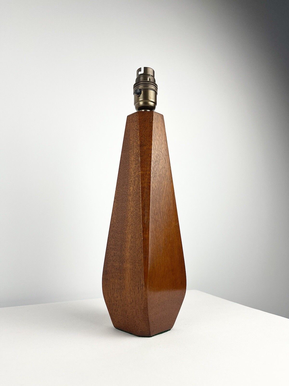 Sculptural Pair Of Mid Century Lamp Bases Teak Geometric Design 1960s photo 280.0