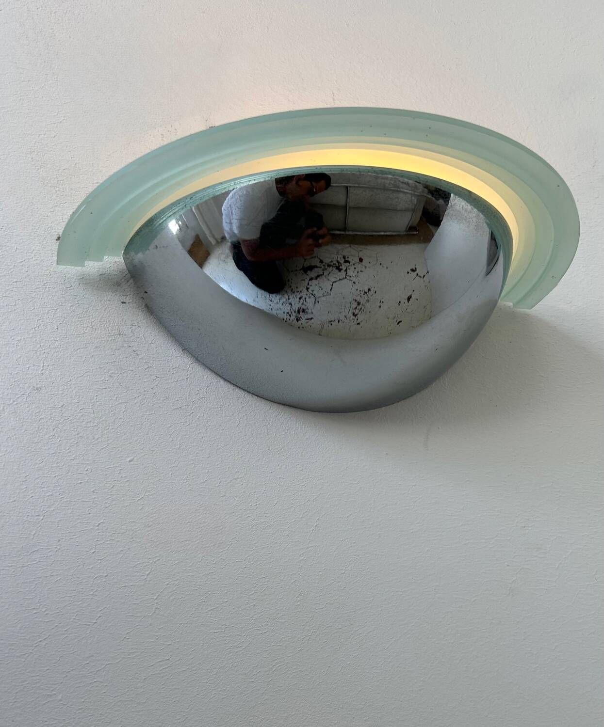 Pair Of Vintage Wall Lights, Chrome And Altuglass, Sweden 1970 photo 376.0