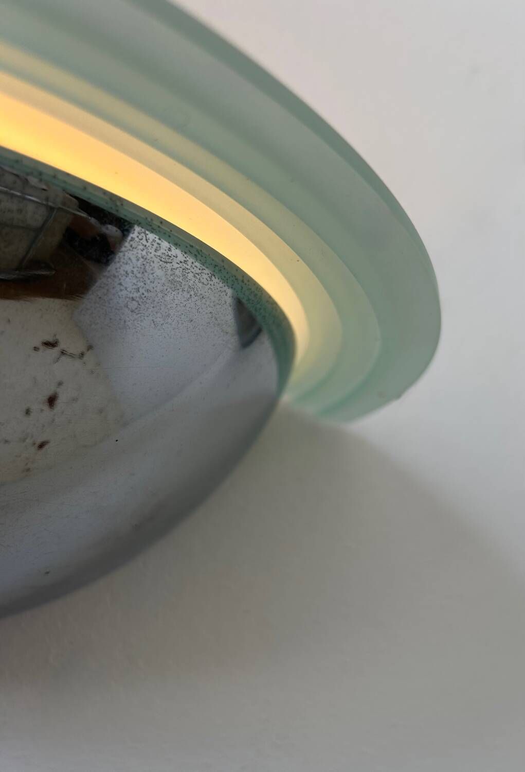 Pair Of Vintage Wall Lights, Chrome And Altuglass, Sweden 1970 photo vinterior